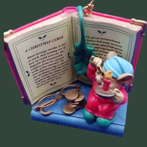 Westmart vtg mouse reading book ornament christmas "2.25x2.25" - Picture 2 of 4